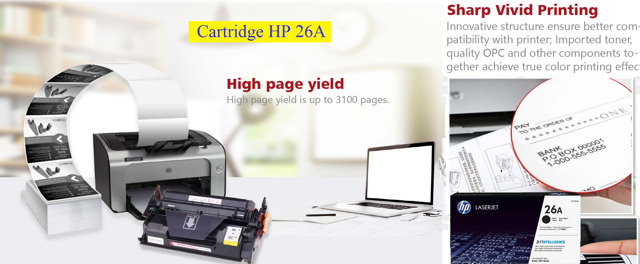 کارتریج پرینتر hp 26a for hp laserjet pro m402n printers